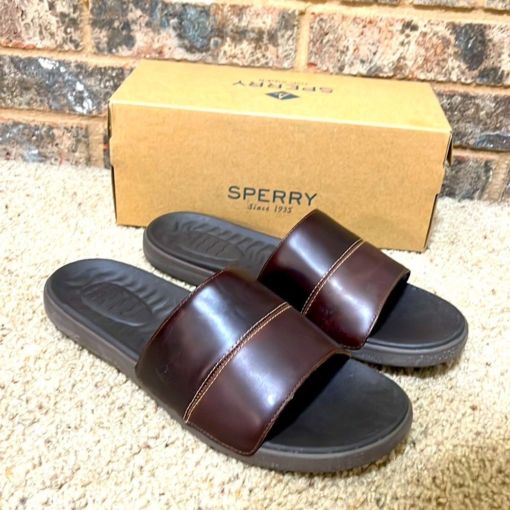 Sperry slide brown leather